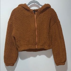 Brown sherpa zip up jacket